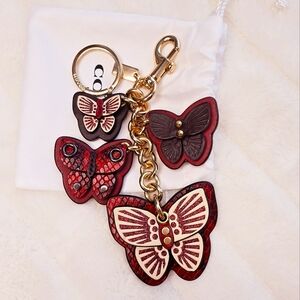 Coach Exotic Snakeskin Leather Butterfly Bag Charm